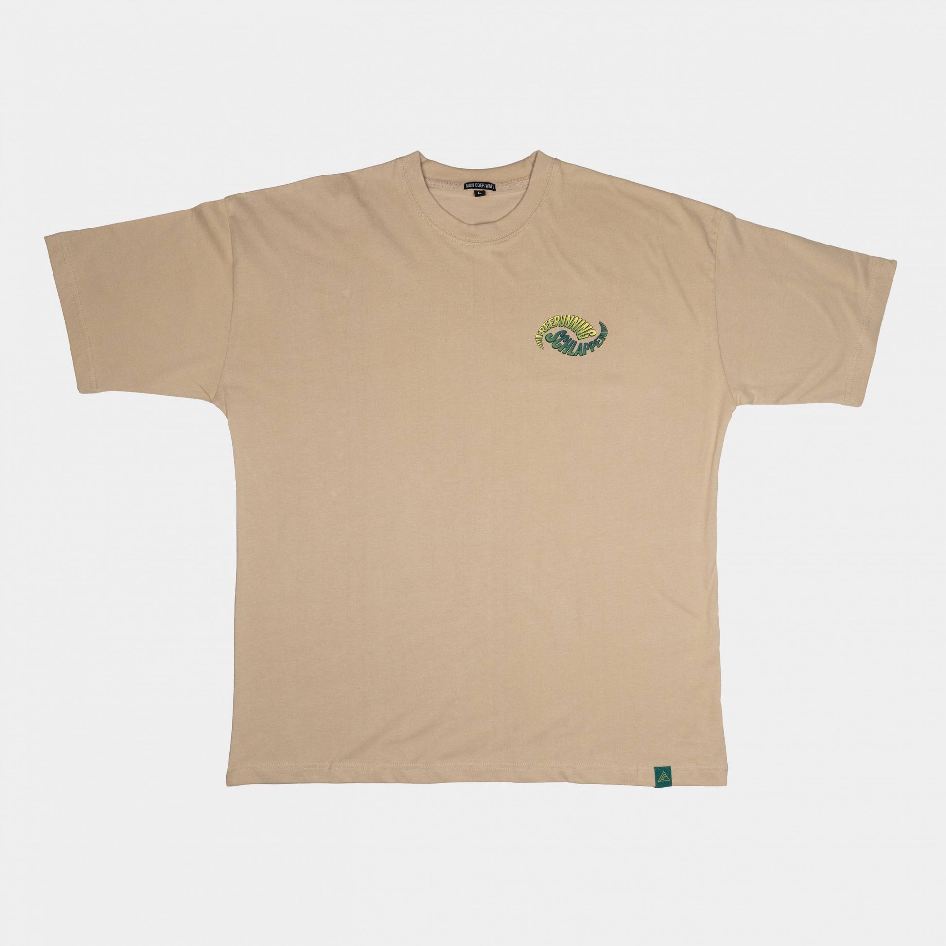�Schlapp up your Life� - Oversized T-Shirt in Beige image 0